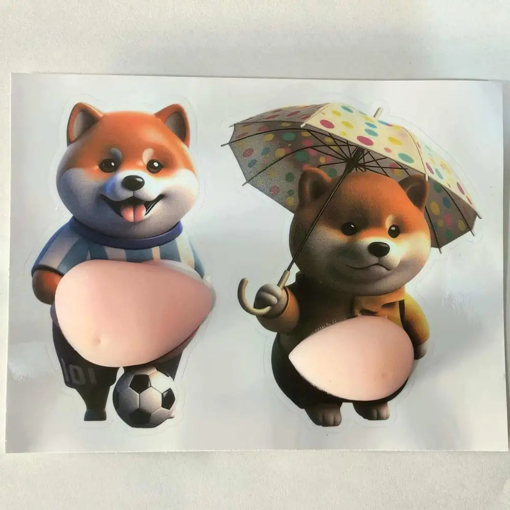 Squishy Butt 3D Stickers Cute Cartoon Bear Rabbit Pinch Decompression Toy For Scrapbooking Journal Phone Case DIY Decor