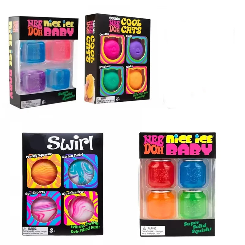 New Set /Squishy Needoh /Nice Cube Schylling /Sensory Stress Reliever Fidget Tool Toy Anxiety Focus Sensory Cube Adults Kid Gift