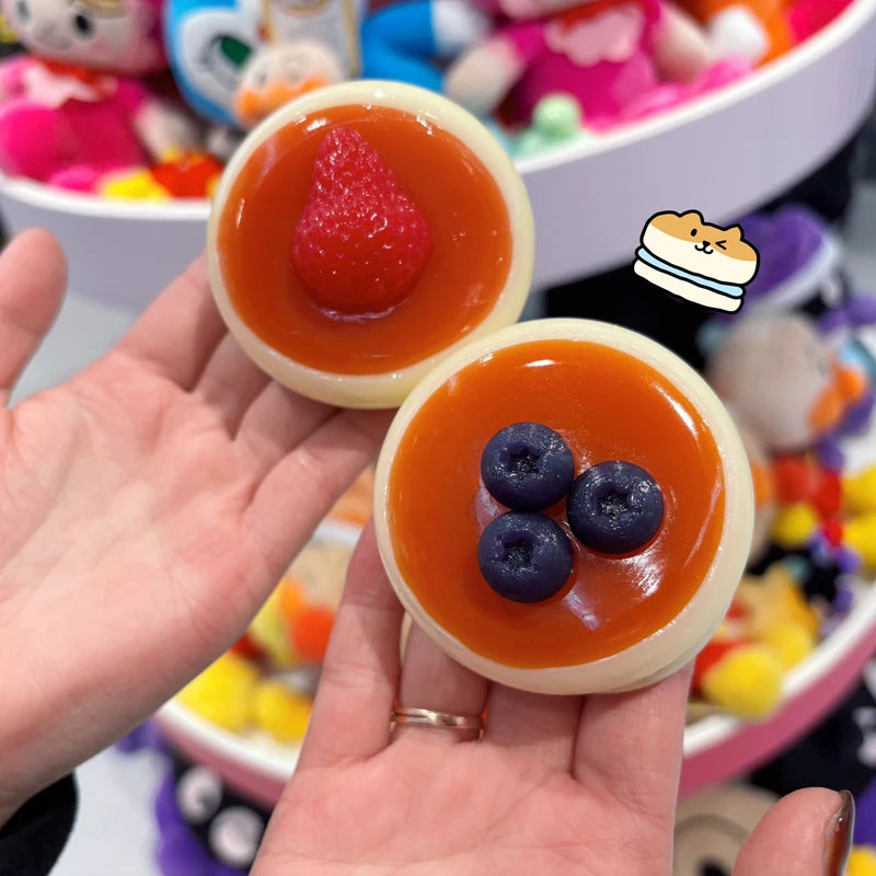 Soufflé Squishy Fidget Toys Funny Squeeze Elastic Cheese Toy Unzip Slow Rise Squeeze Prank Children's Birthday Gift