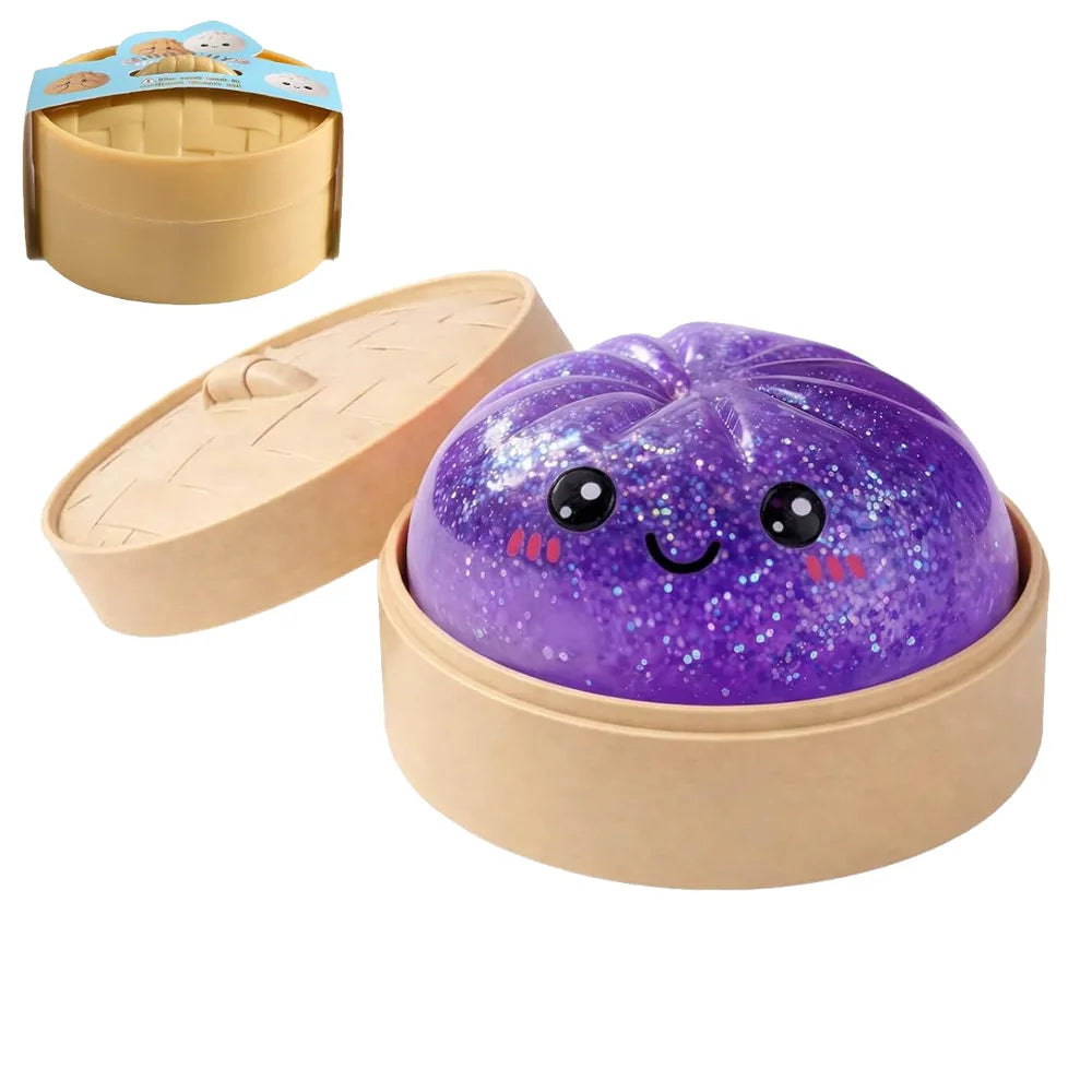 2026 Glitter Dumpling Squishy with Box Dumplings Sensory Squeeze Toy Decompression Slow Rising Anti Stress Reliever Sensory Gift