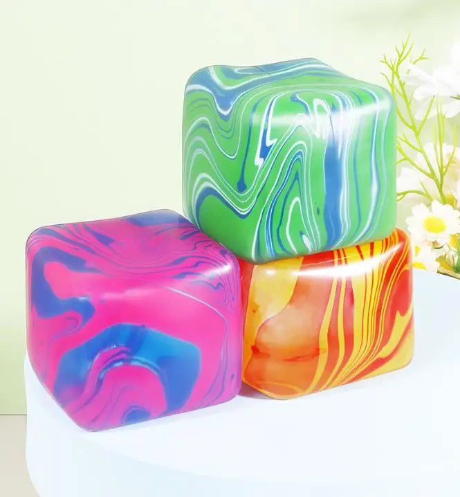Schylling Needoh Nice Cube Sensory Fidget Toy Stress Relief Squishy Squeeze Cube Anti-Anxiety Focus Toy for Adults ADHD Autism