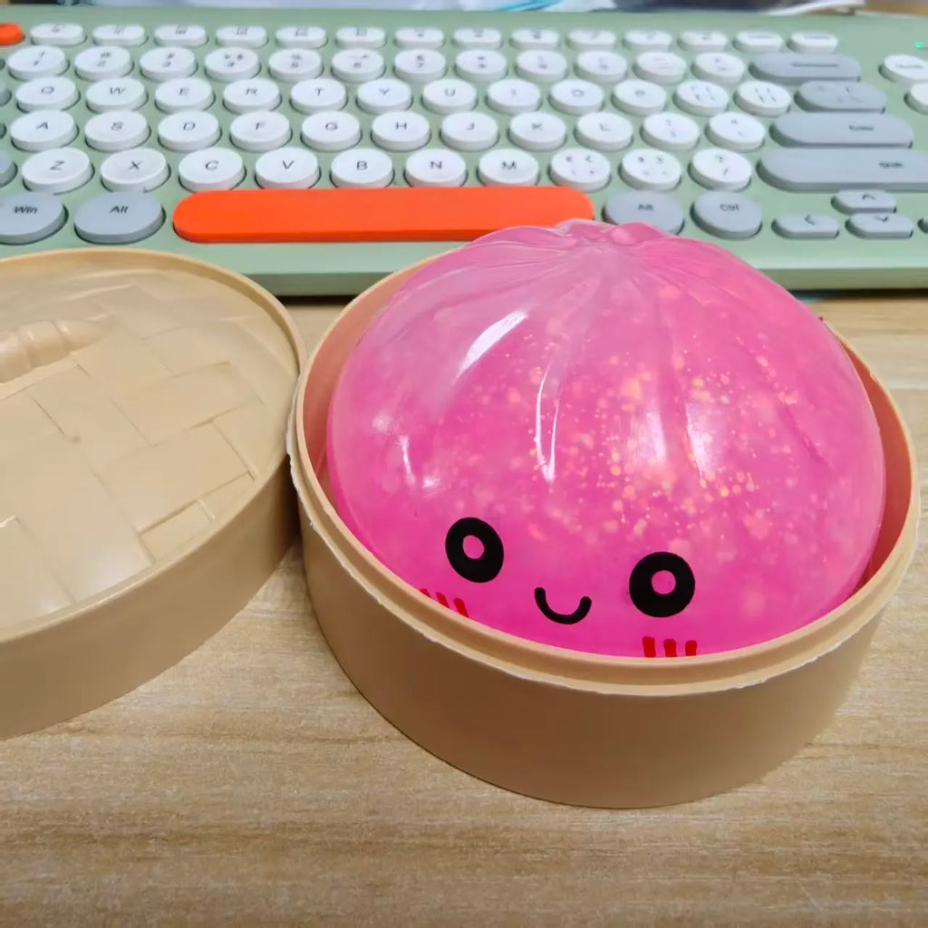 2026 Glitter Dumpling Squishy with Box Dumplings Sensory Squeeze Toy Decompression Slow Rising Anti Stress Reliever Sensory Gift