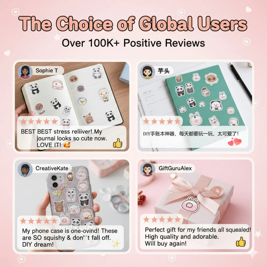 Squishy Butt 3D Stickers Cute Cartoon Bear Rabbit Pinch Decompression Toy For Scrapbooking Journal Phone Case DIY Decor