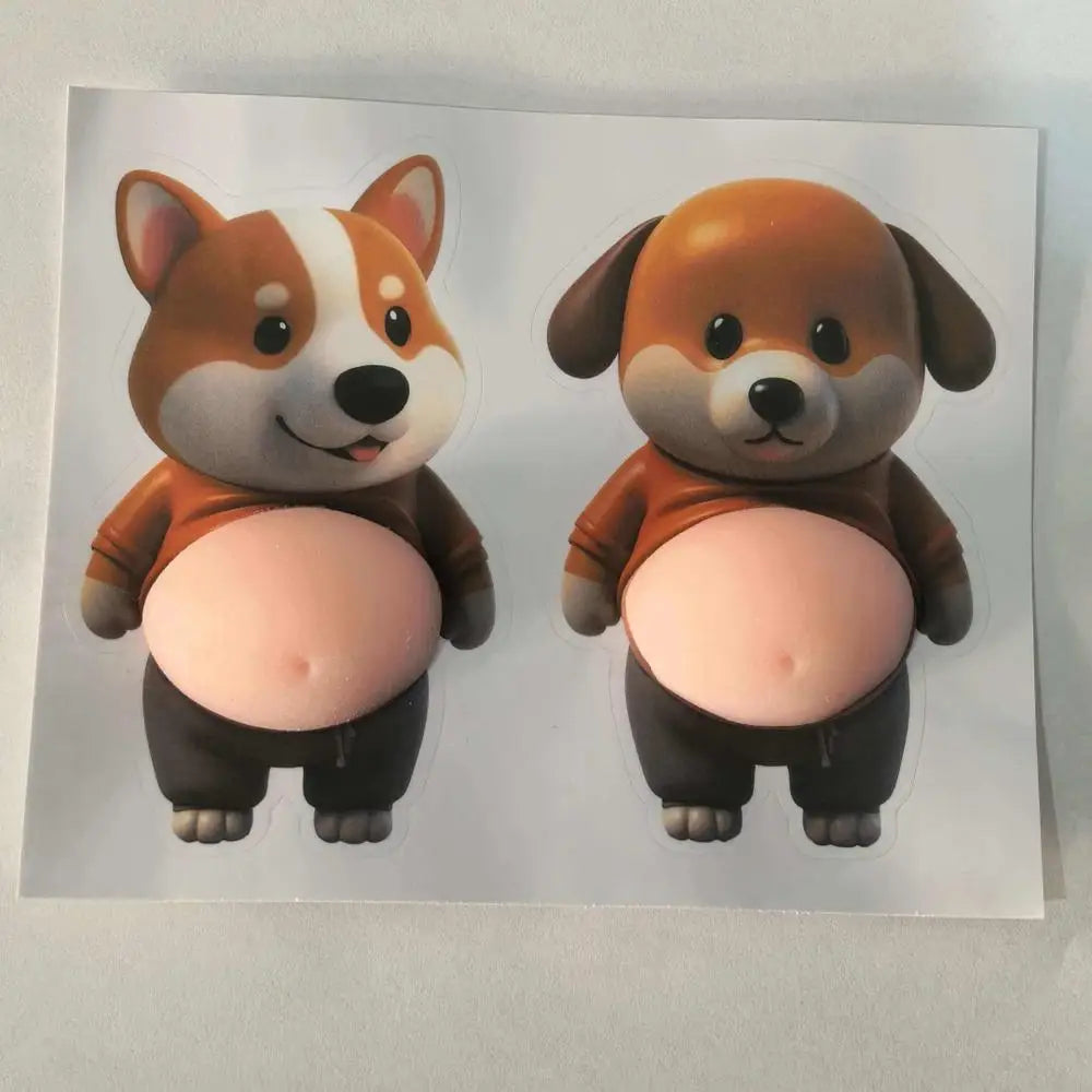 Squishy Butt 3D Stickers Cute Cartoon Bear Rabbit Pinch Decompression Toy For Scrapbooking Journal Phone Case DIY Decor