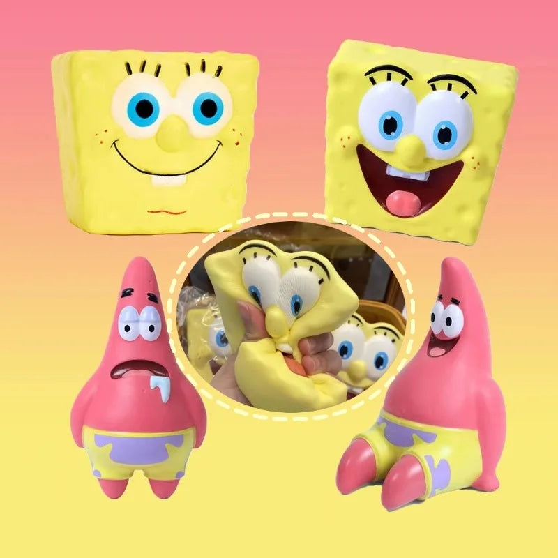 Squishy Toys SpongeBo SquarePants Squeeze Fidget Toys Kawaii Soft Patrick Star Relief Stress Toys Cartoon Slow Rising Gift