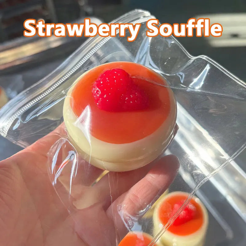 Soufflé Squishy Fidget Toys Funny Squeeze Elastic Cheese Toy Unzip Slow Rise Squeeze Prank Children's Birthday Gift