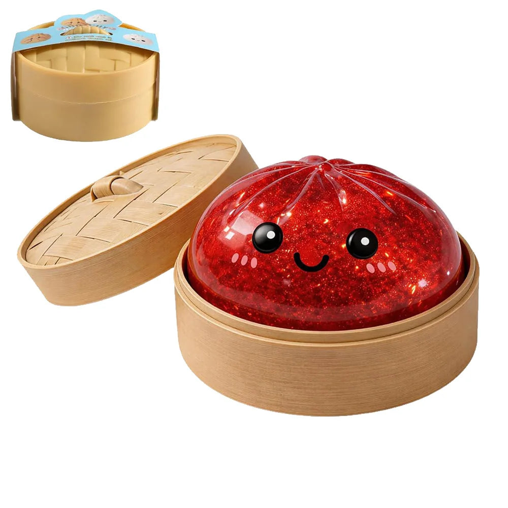 2026 Glitter Dumpling Squishy with Box Dumplings Sensory Squeeze Toy Decompression Slow Rising Anti Stress Reliever Sensory Gift