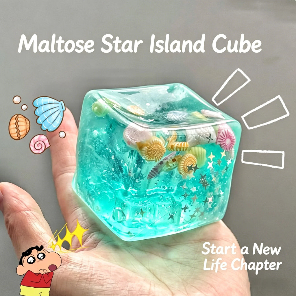 Squishy Stress Balls Cube Ocean Sensory Fidget Toy Slow Rise Squishy Toys for Kids and Adults Squeeze Relax Gift