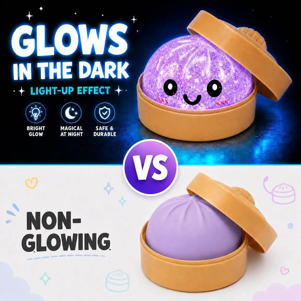 2026 Luminous Dumpling Squishy Glow In The Dark Fake Food Slow Rising Squeeze Anti Stress Portable Desk Gadget Novelty Prop