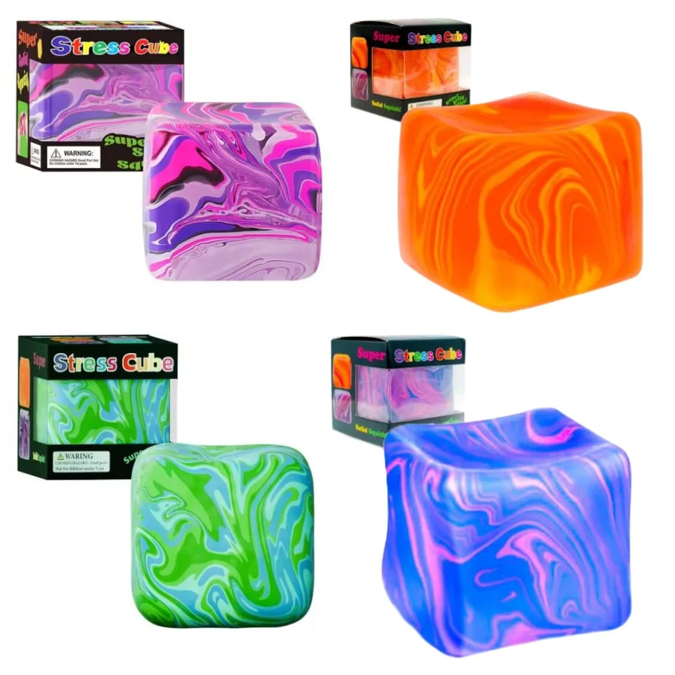 Schylling Needoh Nice Cube Sensory Fidget Toy Stress Relief Squishy Squeeze Cube Anti-Anxiety Focus Toy for Adults ADHD Autism