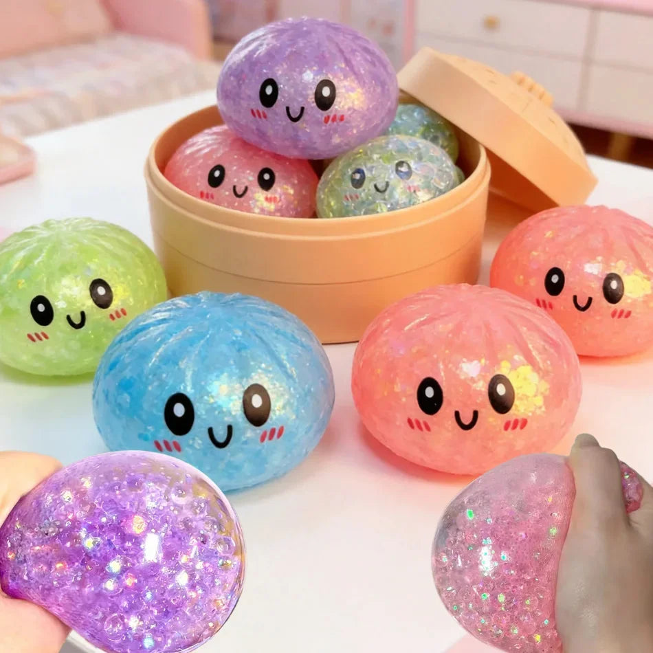 Squishy Toys Collection, Slow Rising Soft Squeeze Fidget Sensory Toys, Simulation Food Series Including Dumpling Squishy, Butter