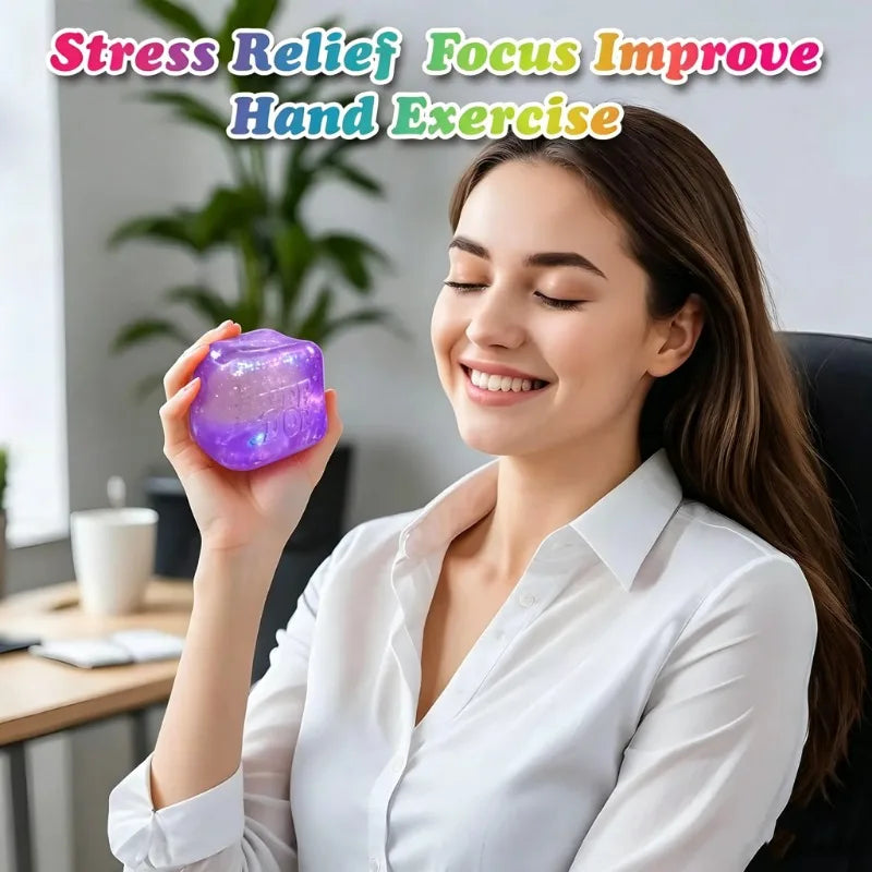 Schylling NeeDoh Nice Cube Sensory Squeeze Toy with Super Solid Squish Stress Relief Anxiety Sensory Tool Stress Reliever Toys