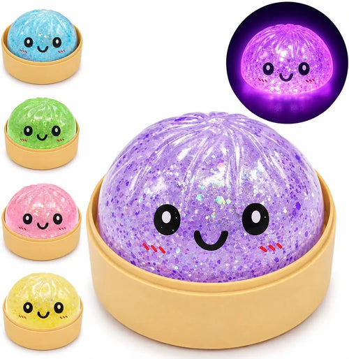 2026 Luminous Dumpling Squishy Glow In The Dark Fake Food Slow Rising Squeeze Anti Stress Portable Desk Gadget Novelty Prop
