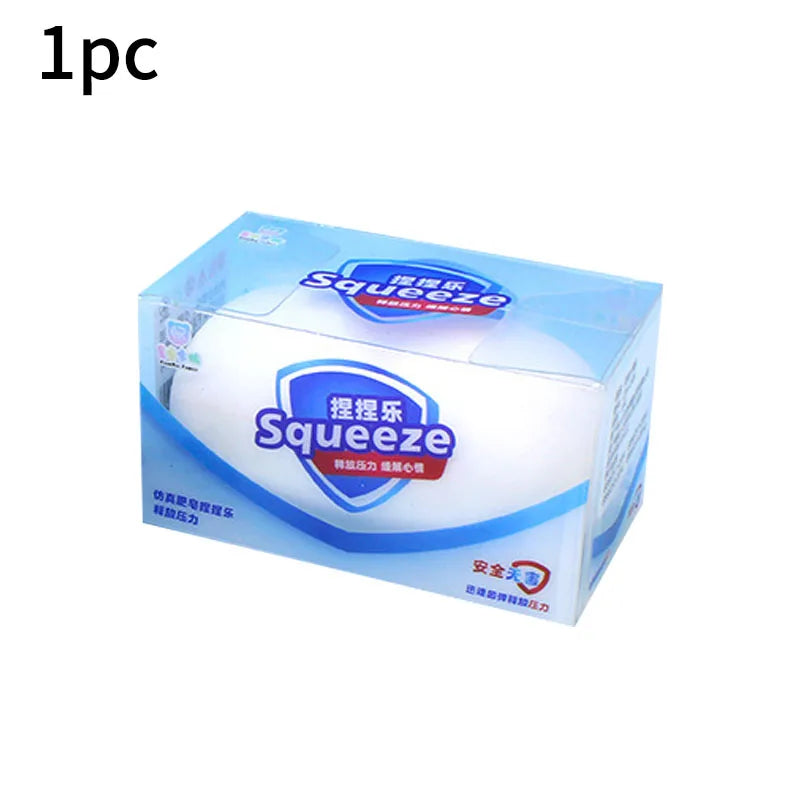 Squishy Soap Stress Relief Sensory Fidget Toys Squishy Soft Simulated Soap Squeeze Toy Anti-Stress Slow Rebound Squeeze Pinch